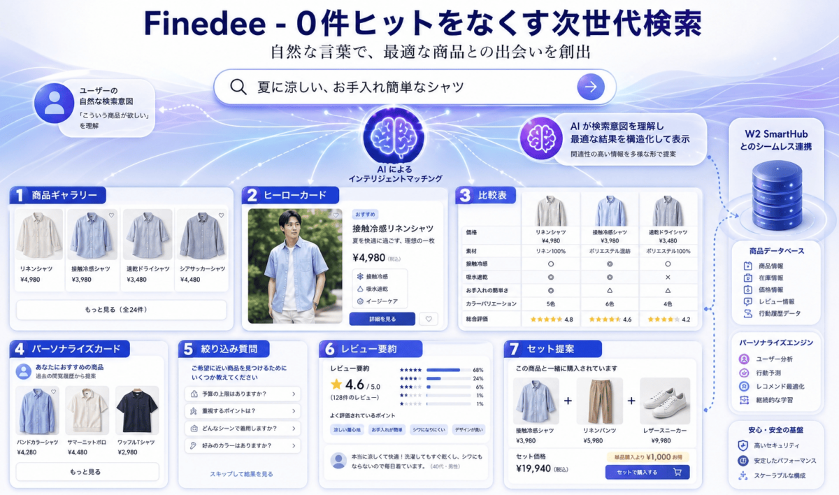 「Finedee（ファインディー）」って何？「0件ヒット」をなくし、相談して買える体験をつくるAI検索プラグイン