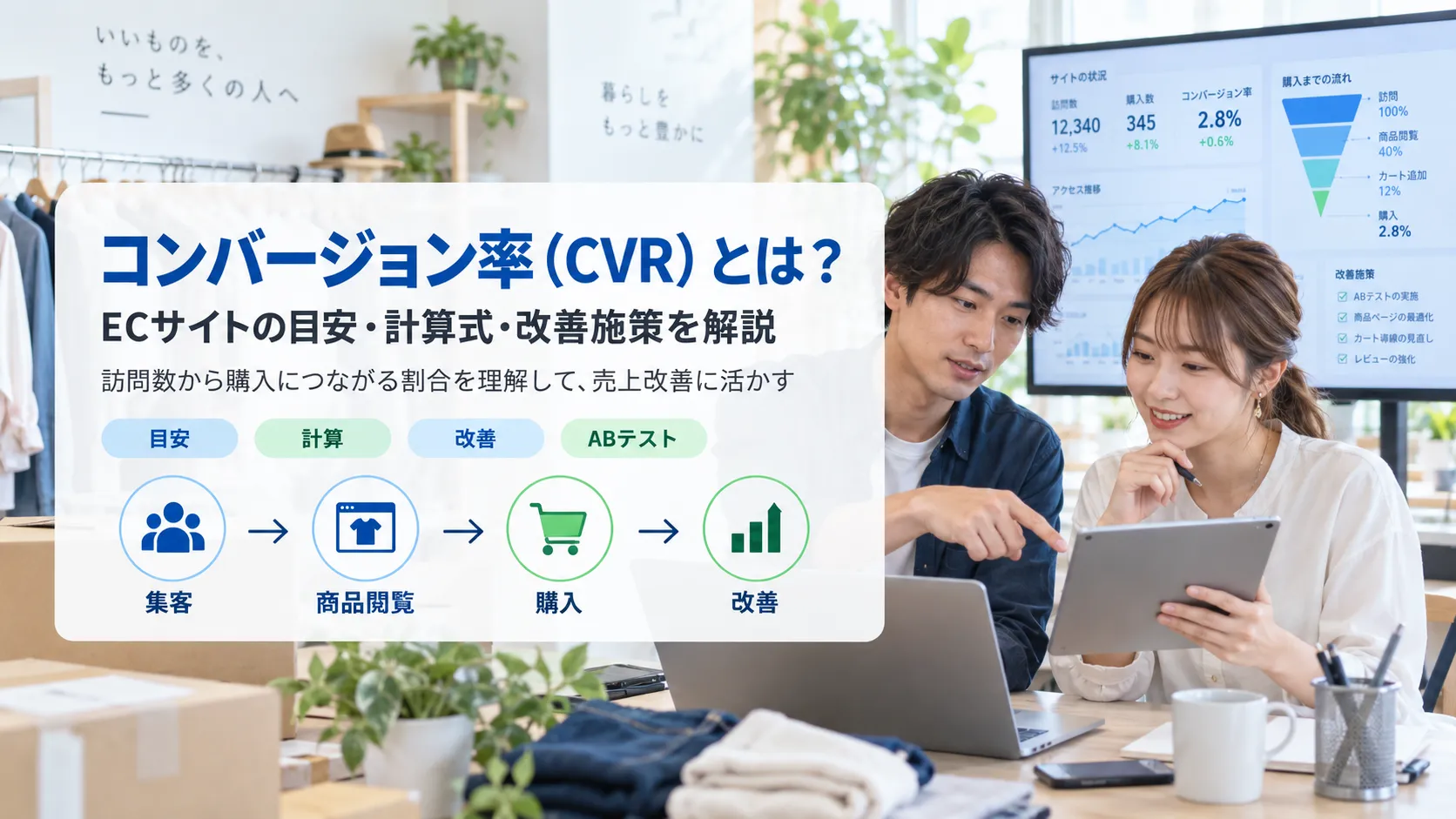 コンバージョン率（CVR）とは？ECサイトの目安・計算式・改善施策を解説