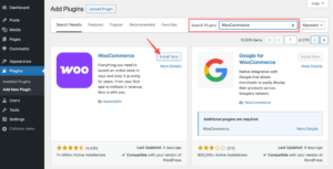 WordPressをECプラットフォーム化するプラグイン「WooCommerce(ウーコマース)」のインストール画面