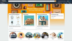 世界最大規模を誇るモール型ECプラットフォーム「Amazon(アマゾン)」のトップページ