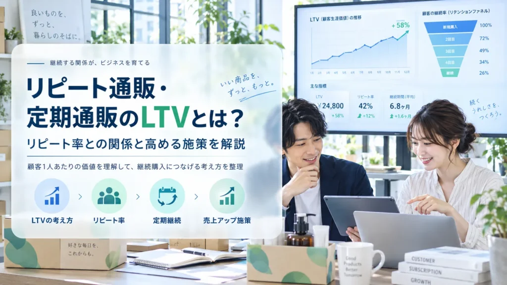 リピート通販・定期通販のLTVとは？リピート率との関係と高める施策を解説