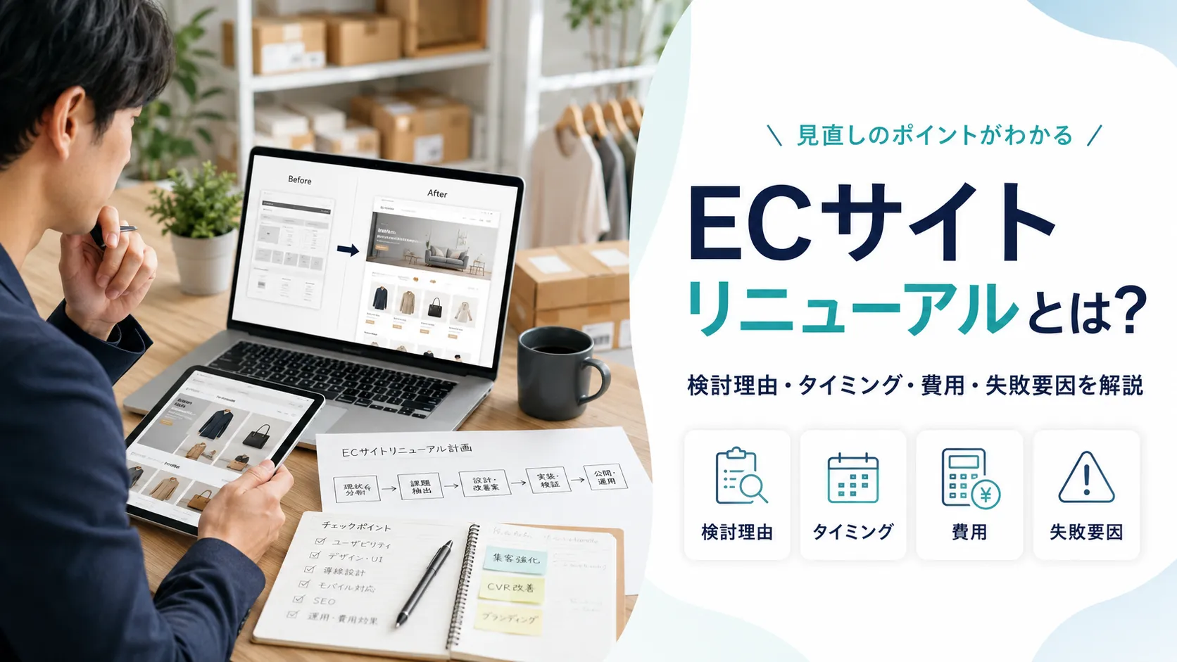 ECサイトリニューアルとは？検討理由・タイミング・費用・失敗要因を解説
