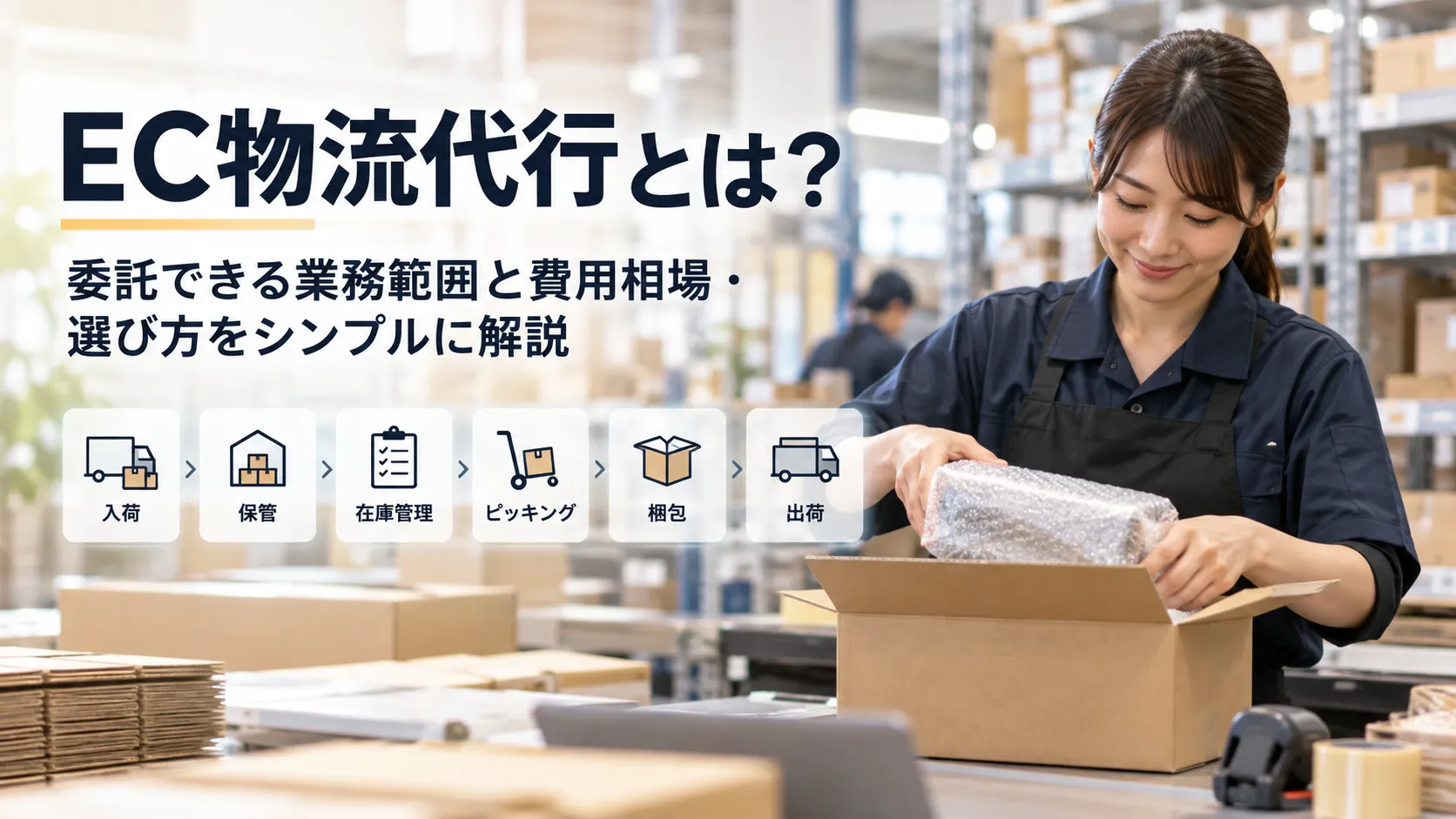 EC物流代行とは?委託できる業務範囲と費用相場・選び方を解説